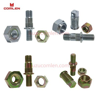 น๊อตล้อหน้าและหายากและน็อตล้อสำหรับ ISUZU NKR NPR NQR 700P 8943834371 8943834361 8-94383437-1 8-94383436-1